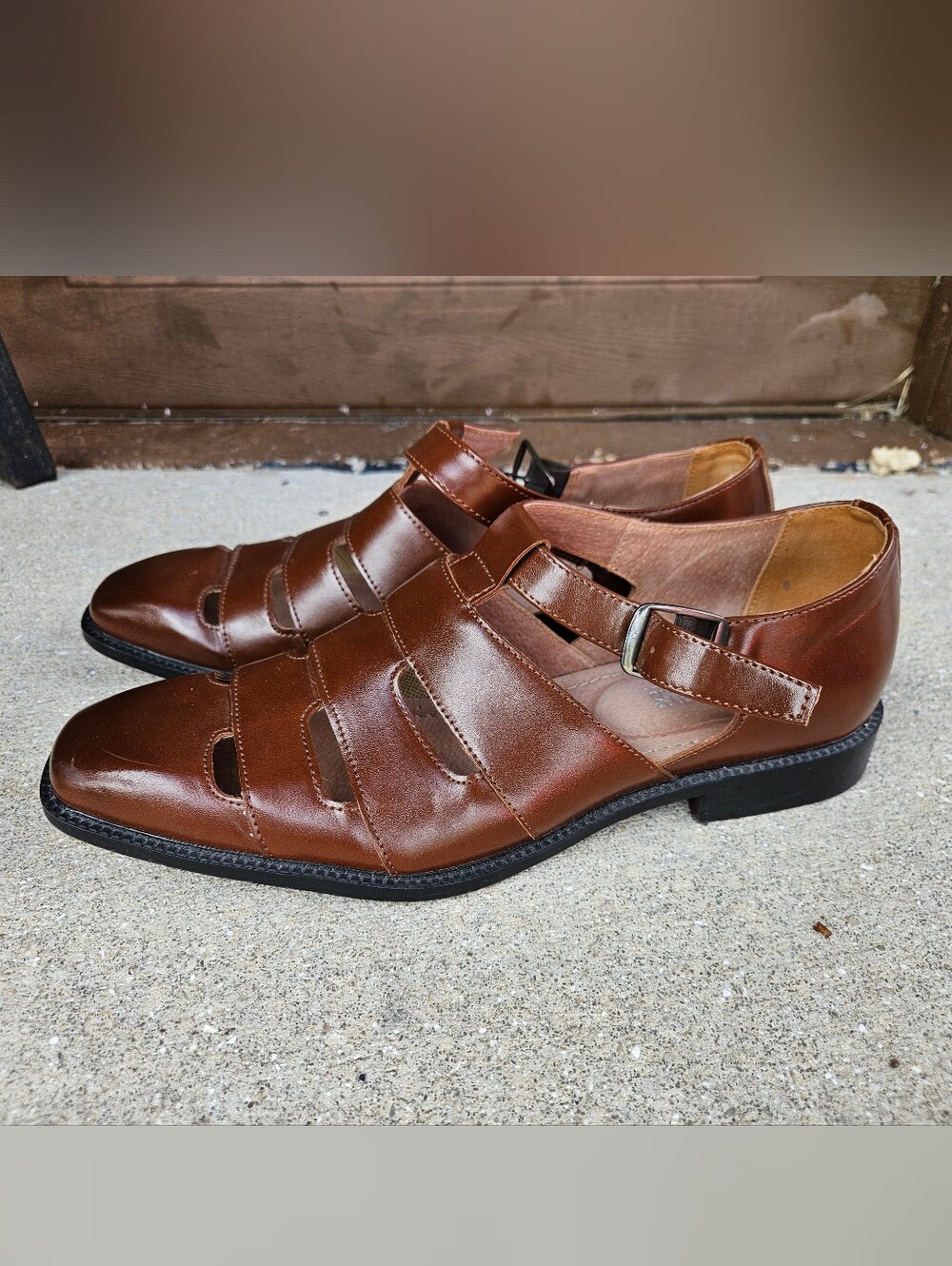 Stacy Adams Cognac brown City Sandal Size 9M US Men's Pre-owned